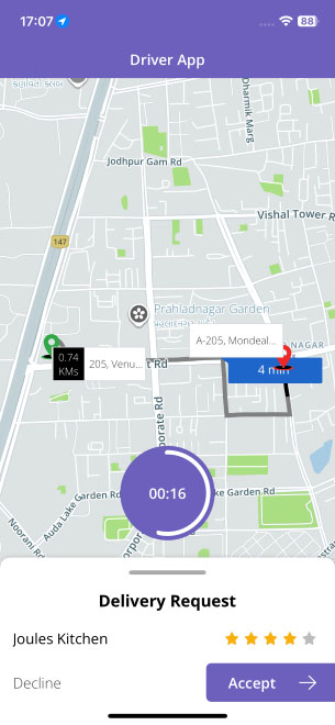 driver accept delivery request